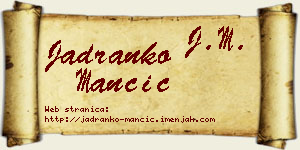 Jadranko Mančić vizit kartica